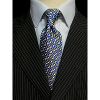 MonsterTie Printed D-Ring Snaffle Navy Necktie