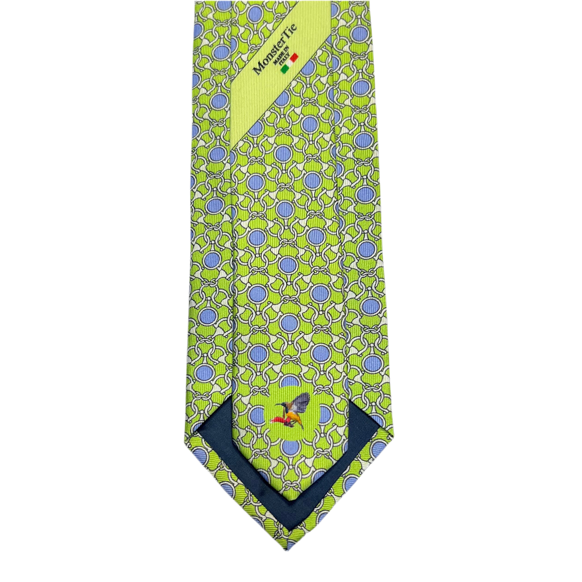 MonsterTie Printed D-Ring Snaffle Bits Green Necktie