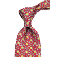 MonsterTie Printed D-Ring Snaffle Bits Red Yellow Necktie