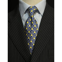 MonsterTie Printed D-Ring Snaffle Bits Navy Yellow Necktie