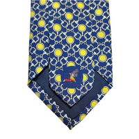MonsterTie Printed D-Ring Snaffle Bits Navy Yellow Necktie