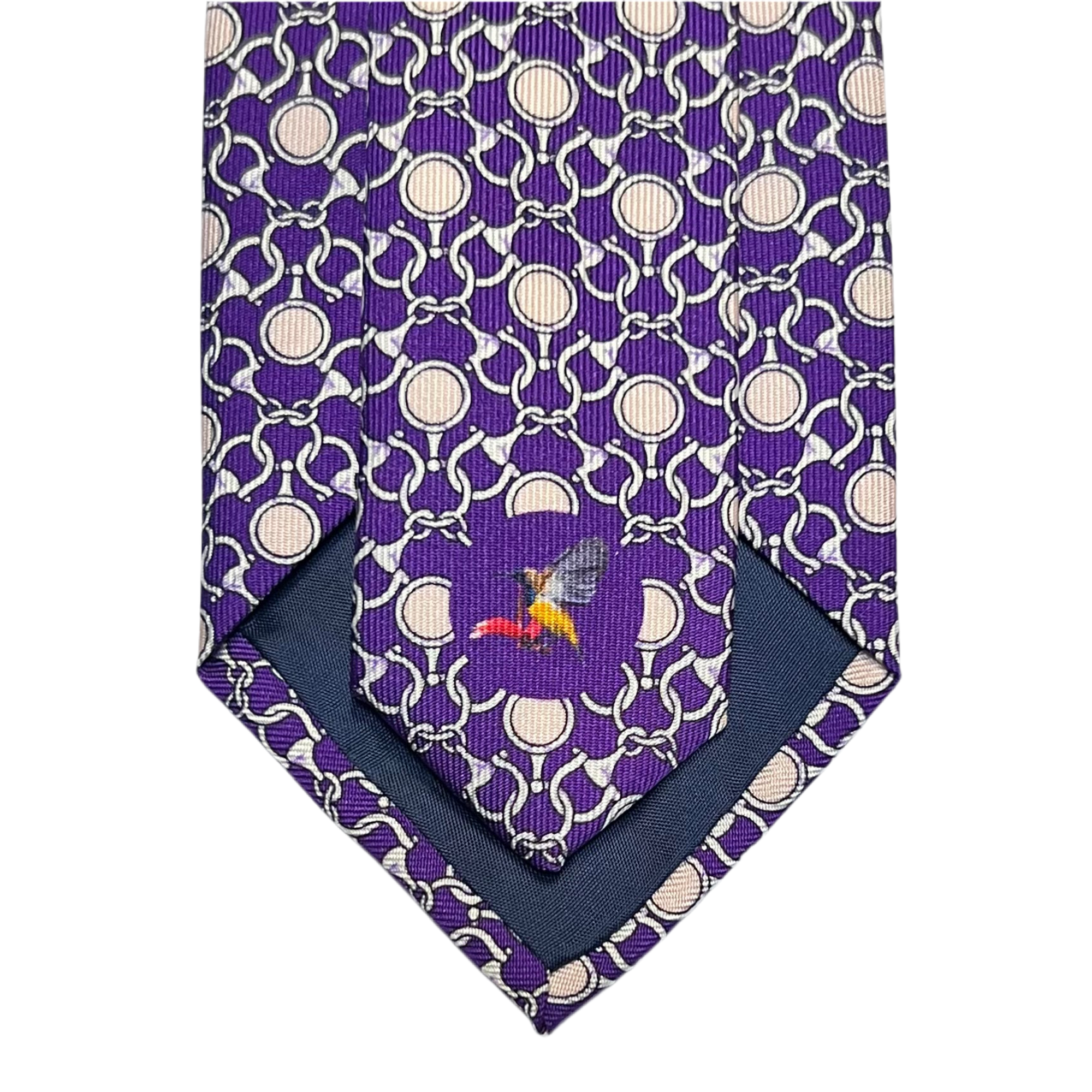 MonsterTie Printed D-Ring Snaffle Bits Purple Necktie