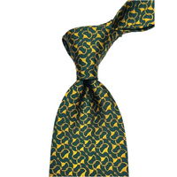 MonsterTie Printed D-Ring Snaffle Green Necktie