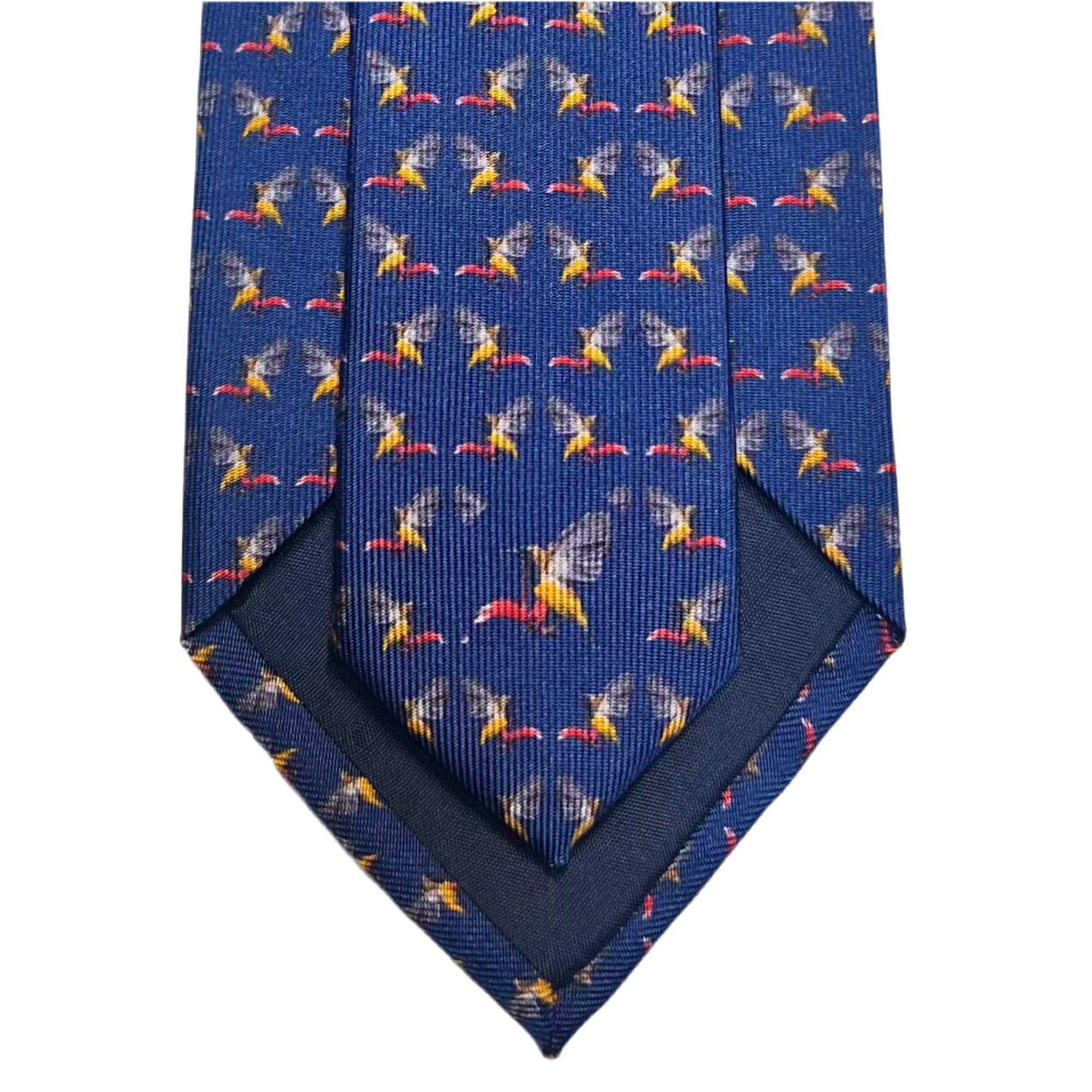 MonsterTie printed Sunbird Navy Cravatta