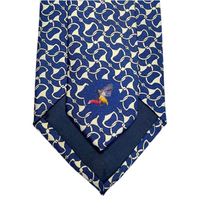 MonsterTie Printed D-Ring Snaffle Navy Necktie