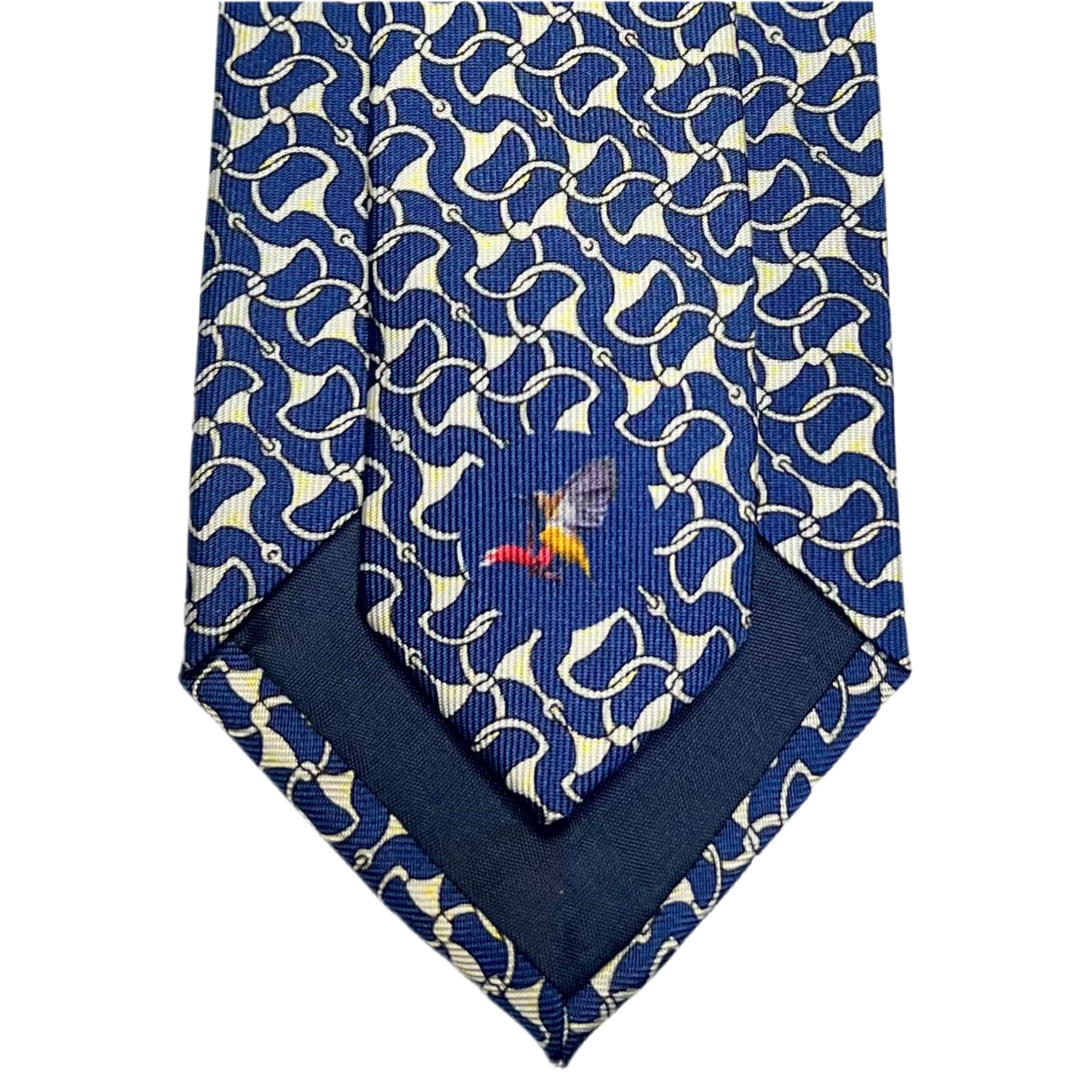 MonsterTie Printed D-Ring Snaffle Navy Necktie