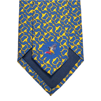 MonsterTie Printed D-Ring Snaffle Navy Gold Necktie