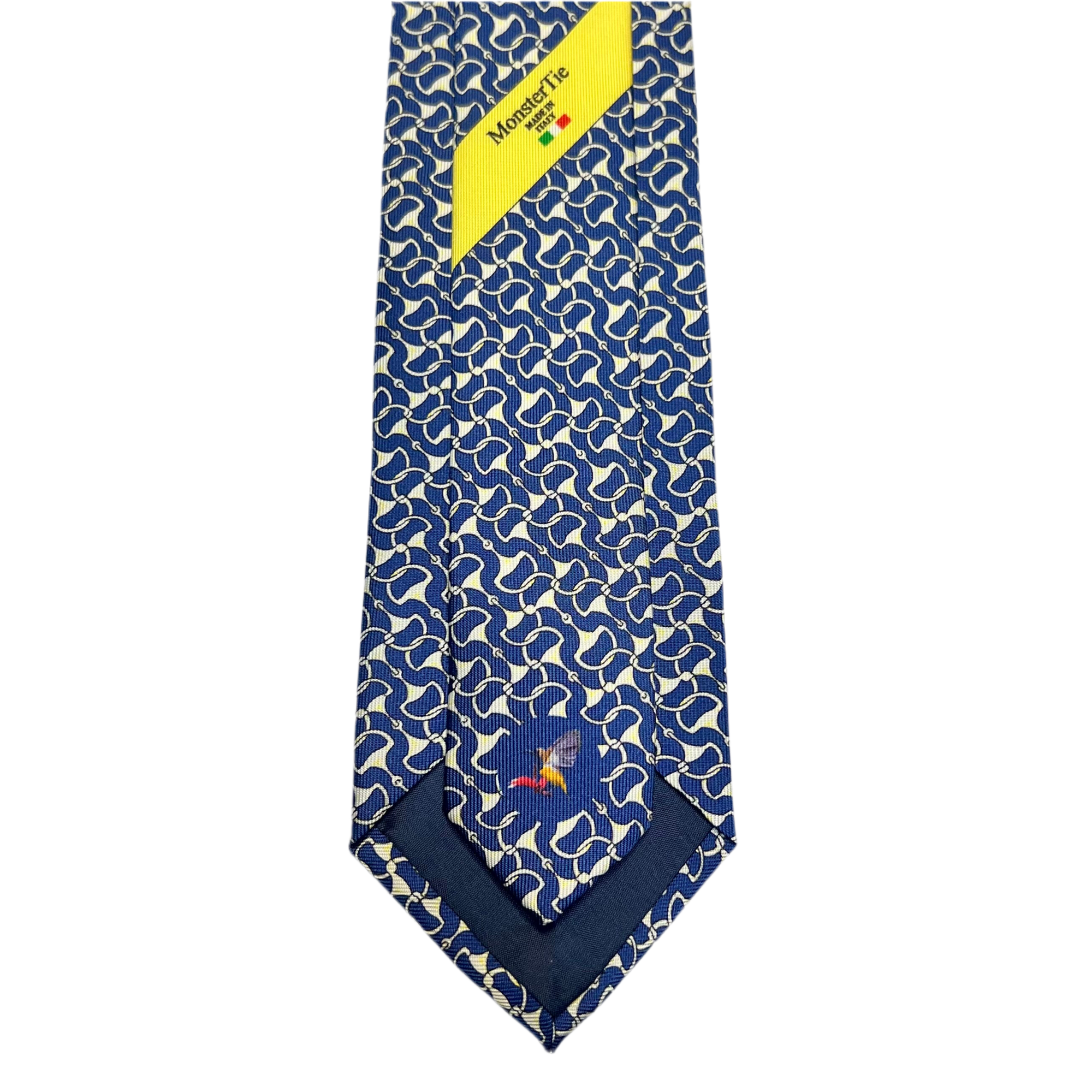 MonsterTie Printed D-Ring Snaffle Navy Necktie