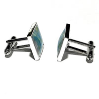 Sky Blue Mosaic MOP Square Cufflinks