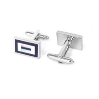 Rectangle MOP Cufflinks Black and White