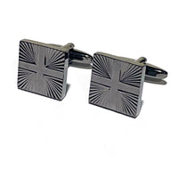 Gunmetal Rectangle Cross Cufflinks