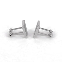 Silver Diamond design Squared Cufflinks (Online Exclusive)