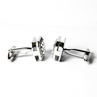 Crystal square silver cufflinks from Orobianco L'unique with sparkling crystals and sleek silver-plated finish.