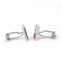8 Gradient Light Red and Grey Crystal Cufflinks (Online Exclusive)