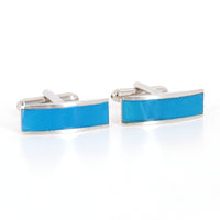 Marzthomson Fiber Optic Blue Rectangle Cufflinks (Online Exclusive)