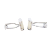Rectangle MOP Cufflinks in  White