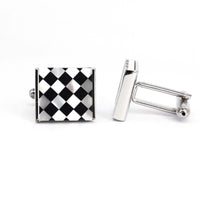 Orobianco MOP  square cufflink with Check
