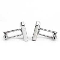 Orobianco MOP  square cufflink with Check