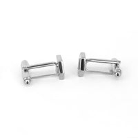 Silver Hexagon with Black Enamel Top Centrepiece Cufflinks- Mini