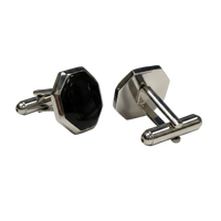 Octagonal Carbon Fibre Gold & Black  Cufflinks Marzthomson