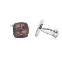 Gold with Silver cross Cufflink