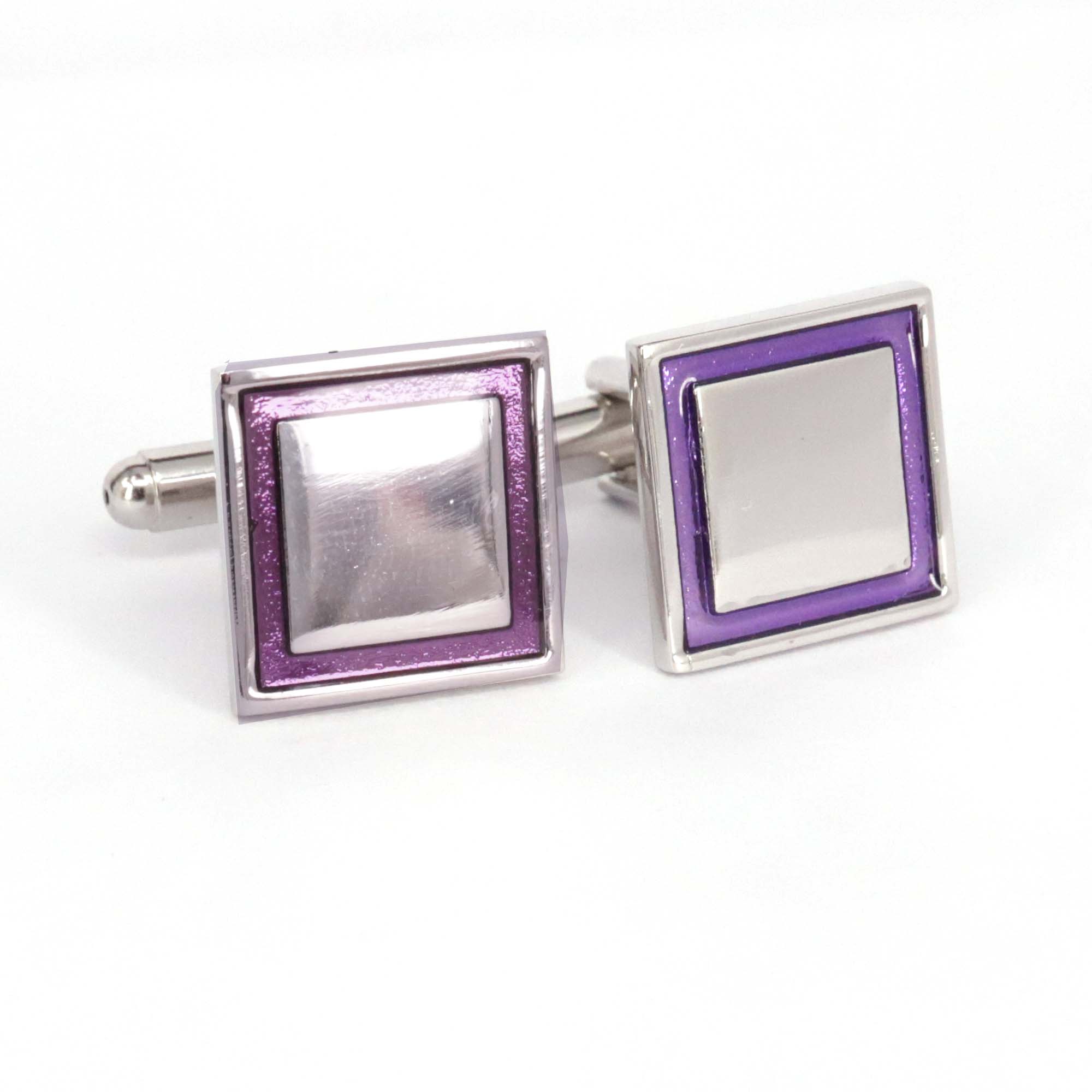 Purple square cufflinks Marzthomson