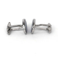 Classic Oval Enamel Blue Cufflinks with black circle
