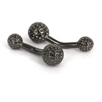 Golf Ball barbell design Cufflinks in Gunmetal