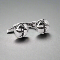 Silk Knot in Silver Cufflink- Marz