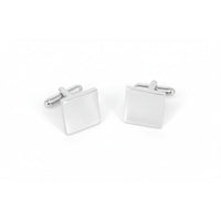 Silver Plain Square Thin Cufflinks