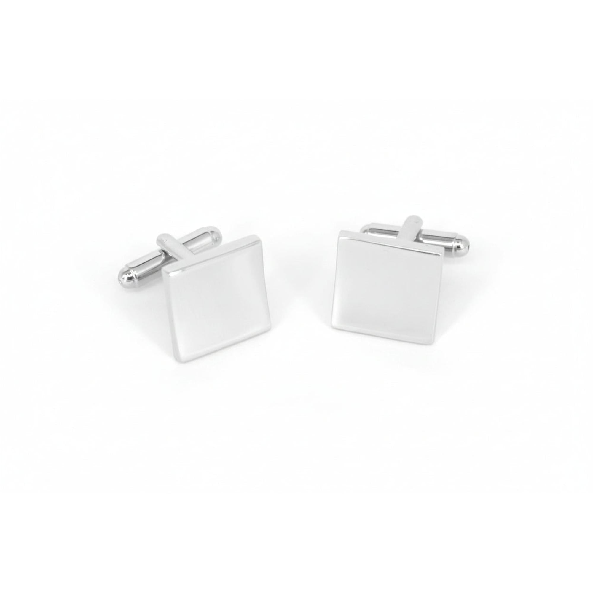 Silver Plain Square Thin Cufflinks
