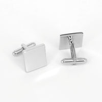 Silver Plain Square Thin Cufflinks