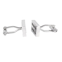 Silver Rectabgle Grill Cufflinks