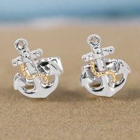 Nautical Anchor with Gold Rope Cufflinks