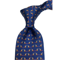 MonsterTie printed Sunbird Navy Cravatta