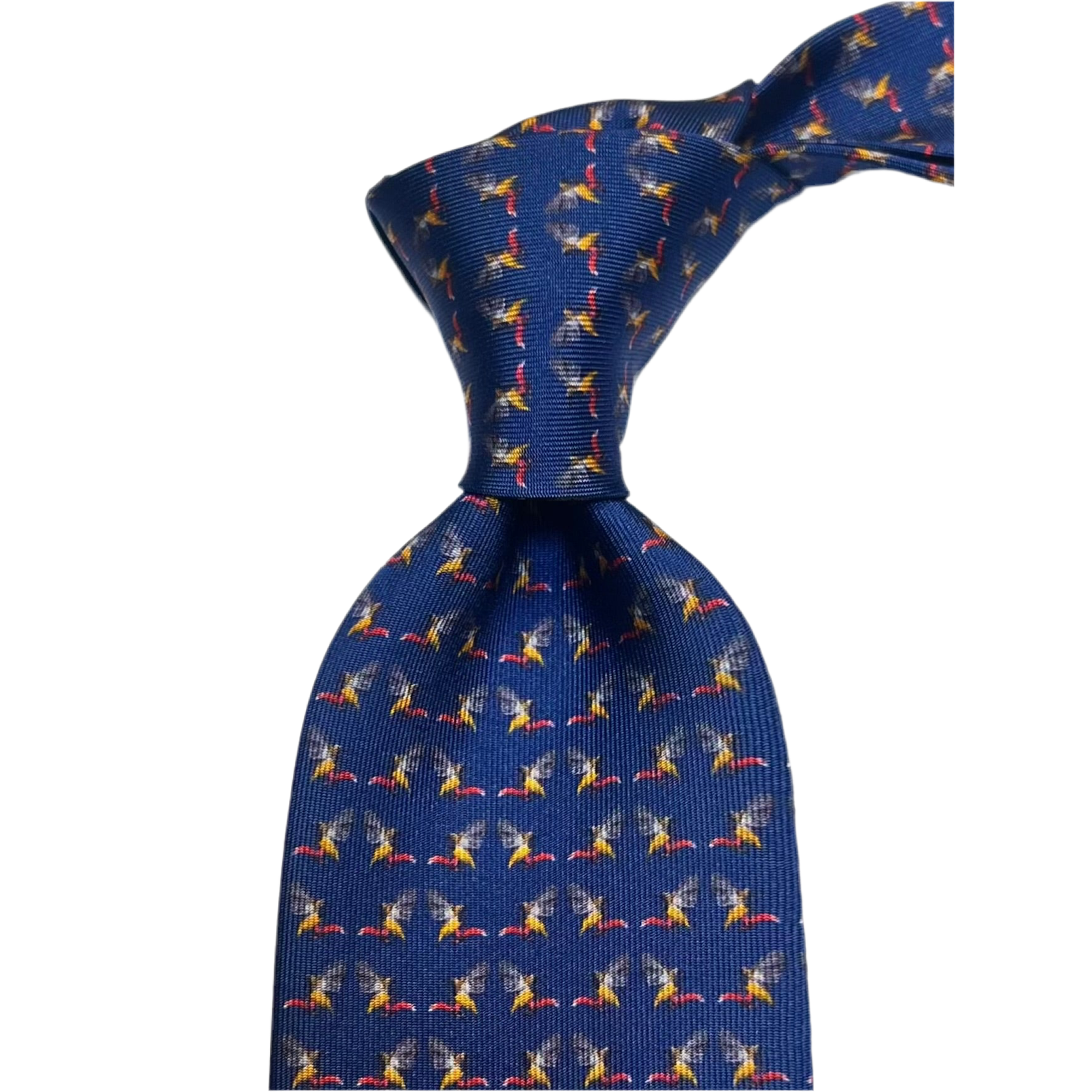 MonsterTie printed Sunbird Navy Cravatta