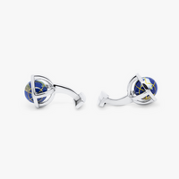 Globe Cufflinks in Silver with Semi Precious Stone