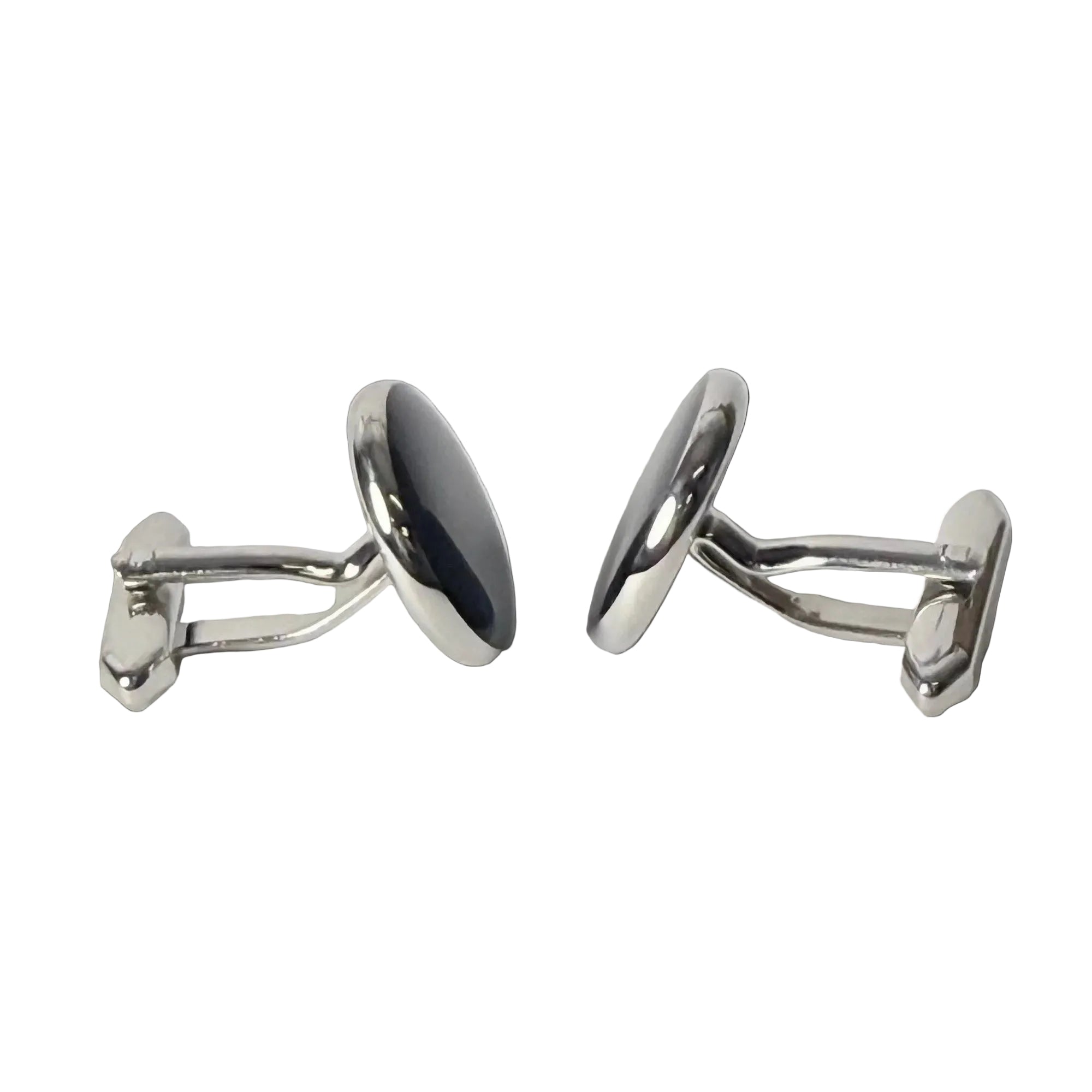 Premium black enamel cufflinks from The Noir Series, perfect accessory for modern formal attire.