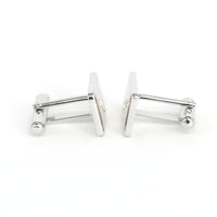 Silver rectangle with gold and 4crystals