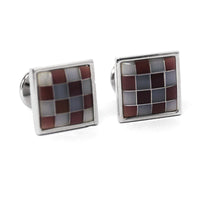 Mother of Pearl Pink Grey Tiles Cufflinks (Online Exclusive)