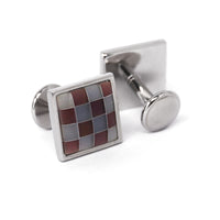 Mother of Pearl Pink Grey Tiles Cufflinks (Online Exclusive)