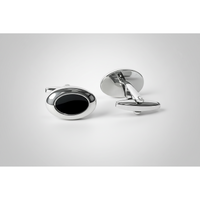 Orobianco L'unique Silver & Onyx Oval Cufflinks