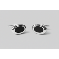 Orobianco L'unique Silver & Onyx Oval Cufflinks
