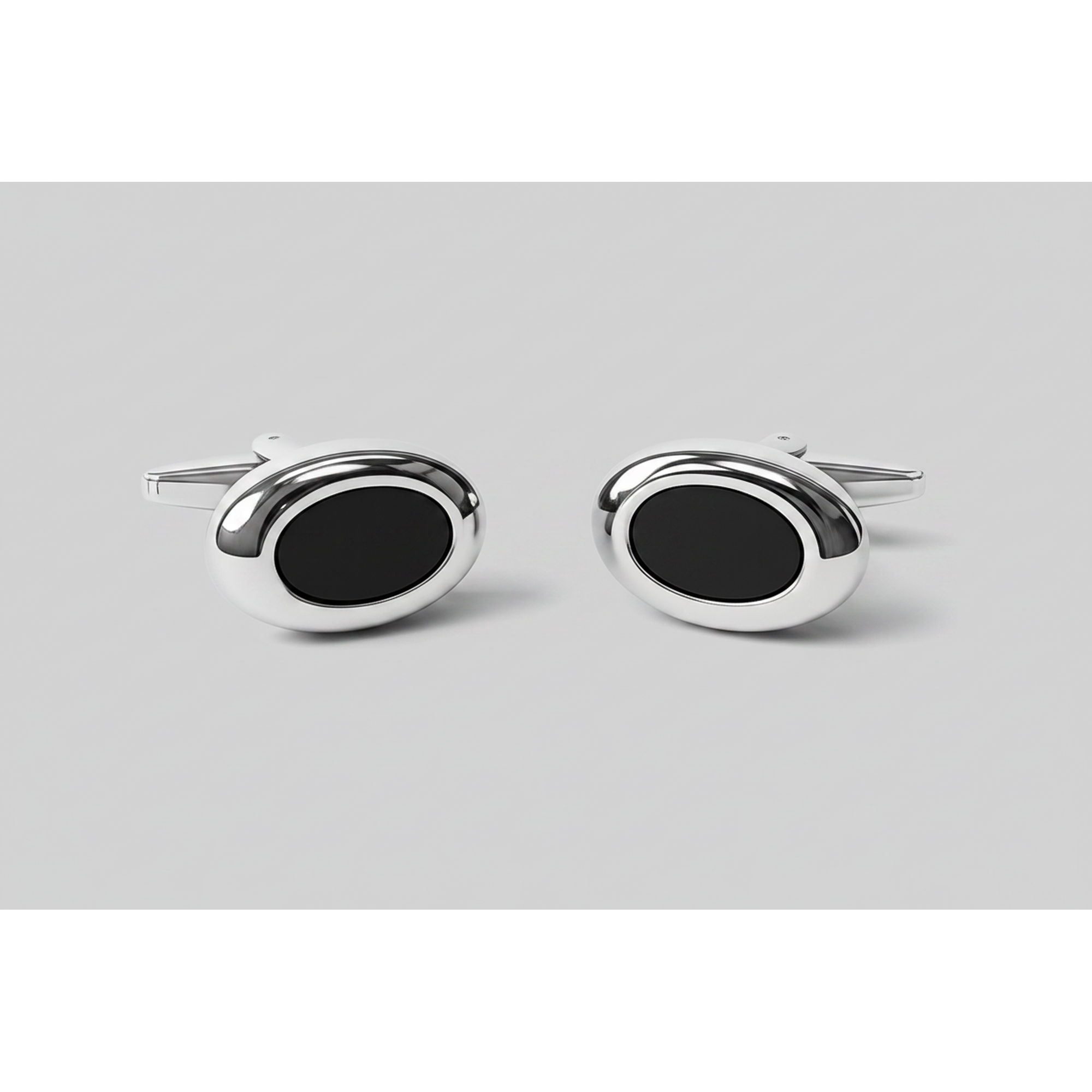 Orobianco L'unique Silver & Onyx Oval Cufflinks