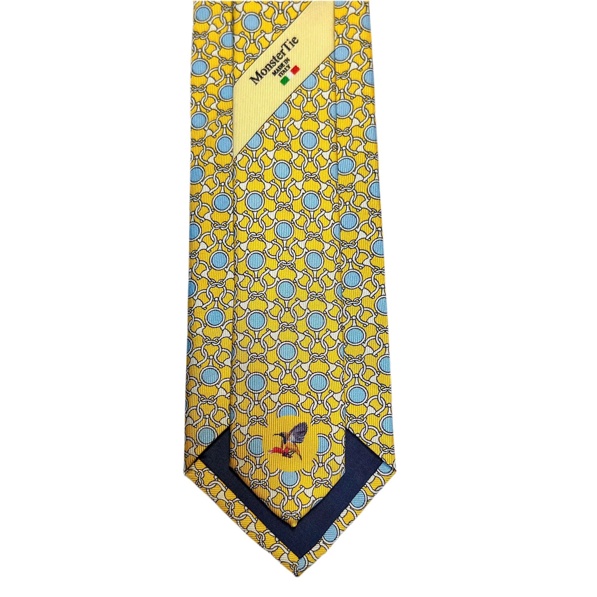 MonsterTie Printed D-Ring Snaffle Bits Yellow Necktie
