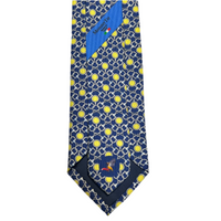 MonsterTie Printed D-Ring Snaffle Bits Navy Yellow Necktie