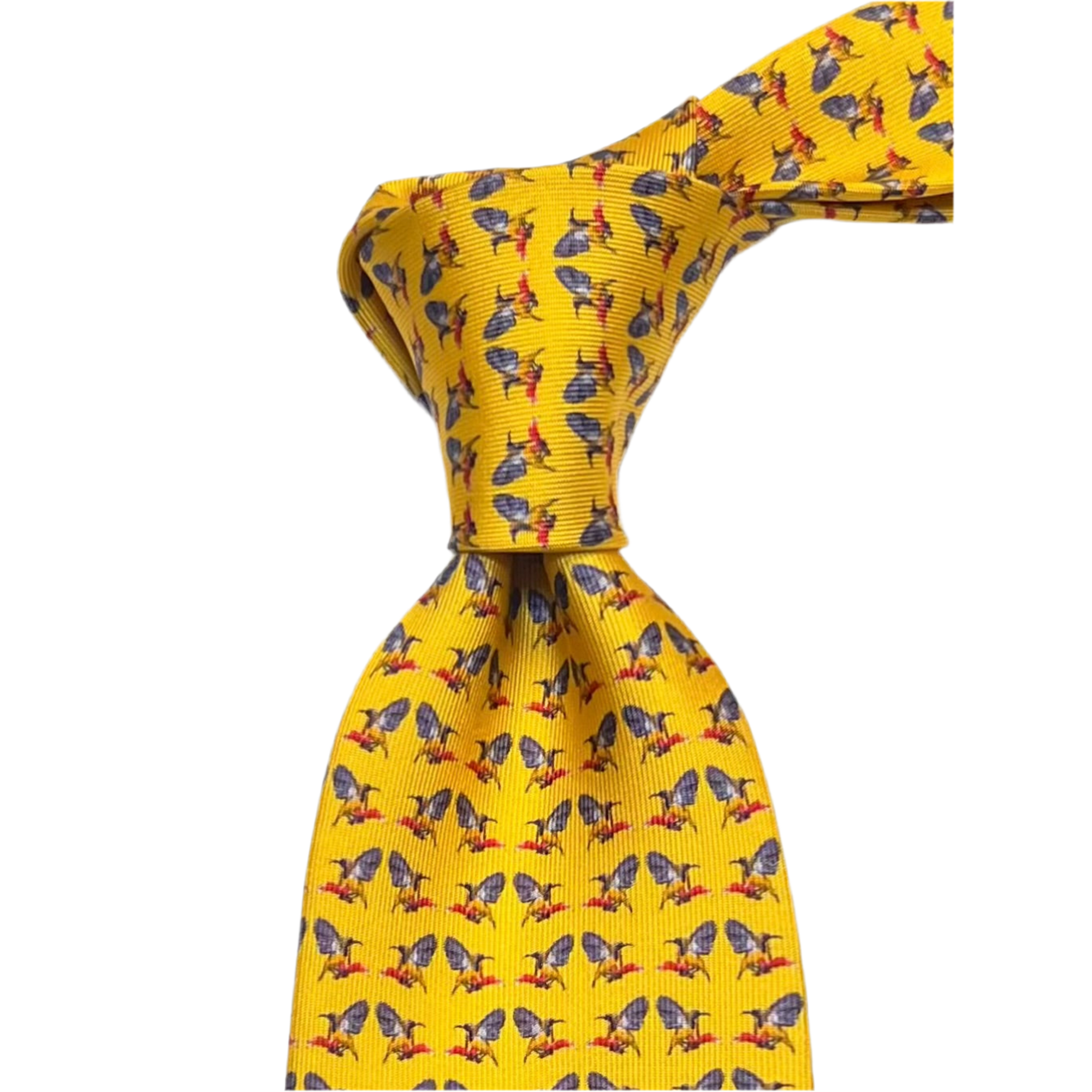 MonsterTie printed Sunbird Yellow Cravatta