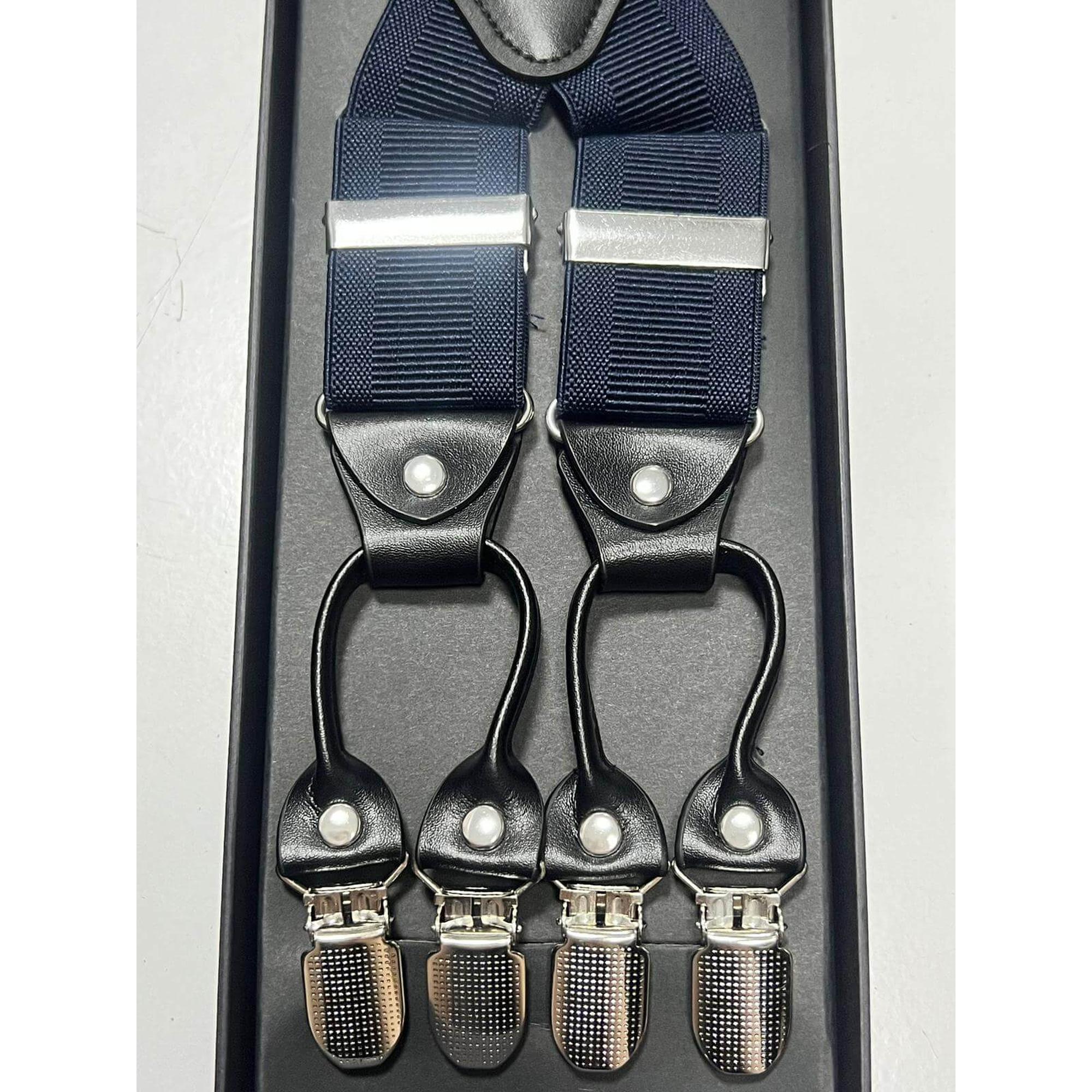 Orobianco L‚Äôunique Navy Horizontal Strip Suspender