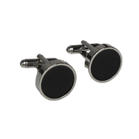 Round enamal Black Cufflinks