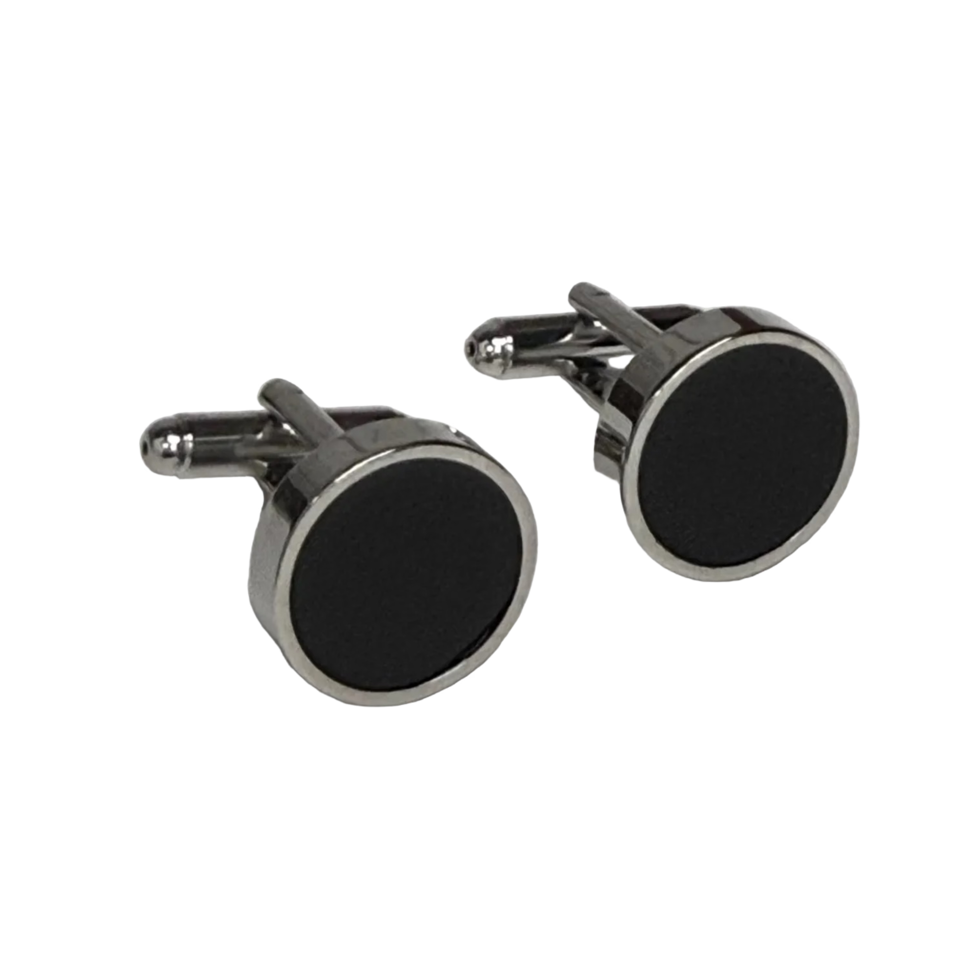 Round enamal Black Cufflinks